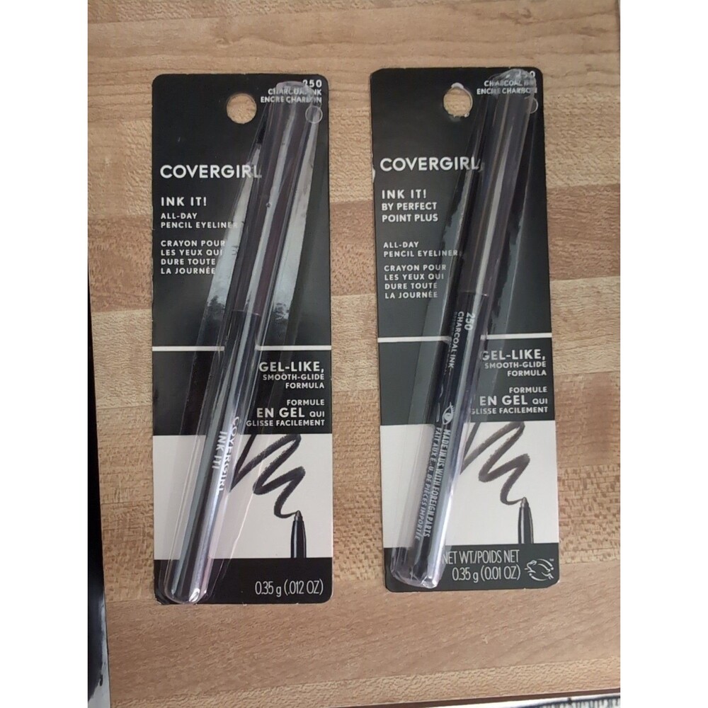 2 x Covergirl Ink It! All Day Pencil Eyeliner Crayon 250 Charcoal Gel Like Lot